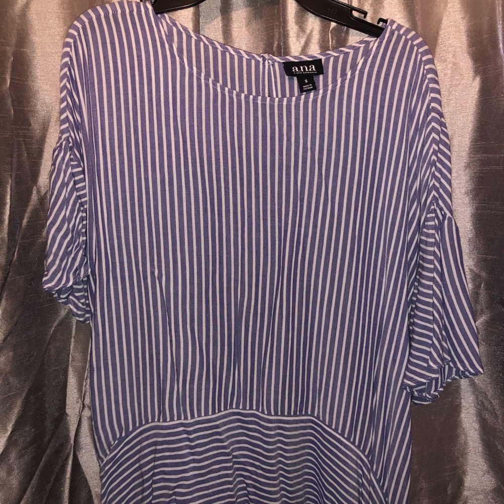 Blue and white striped Ana blouse